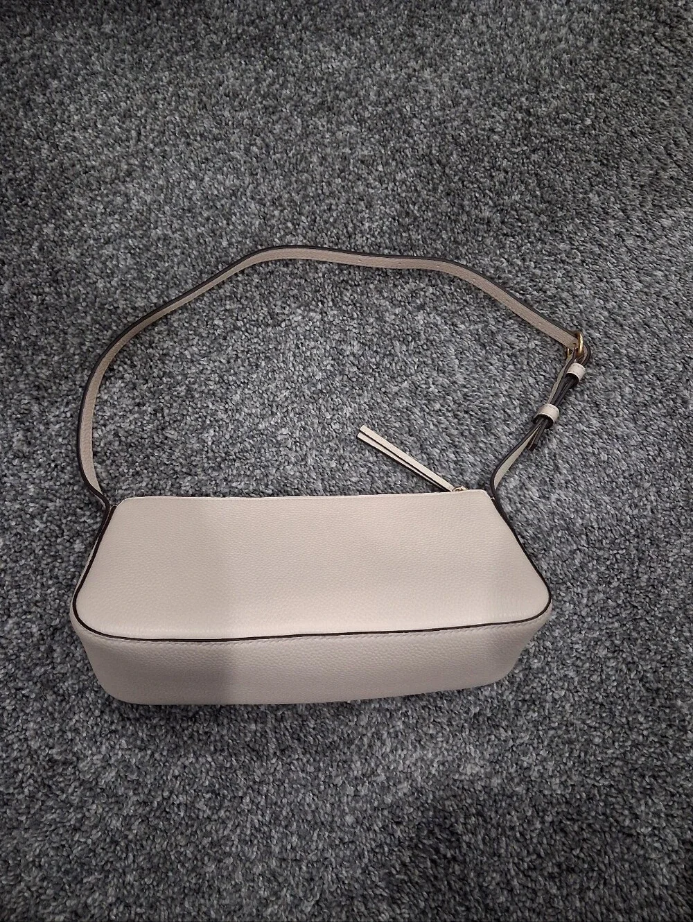 Tory Burch McGraw Wedge Shoulder Bag In Soft Ivory Pebble Leather NWOT